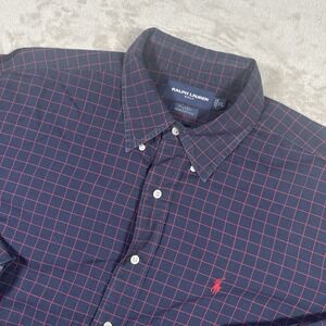 Ralph Lauren Golf Tilden Shirt Men XL Black‎ Plaid Button Down Long Sleeve